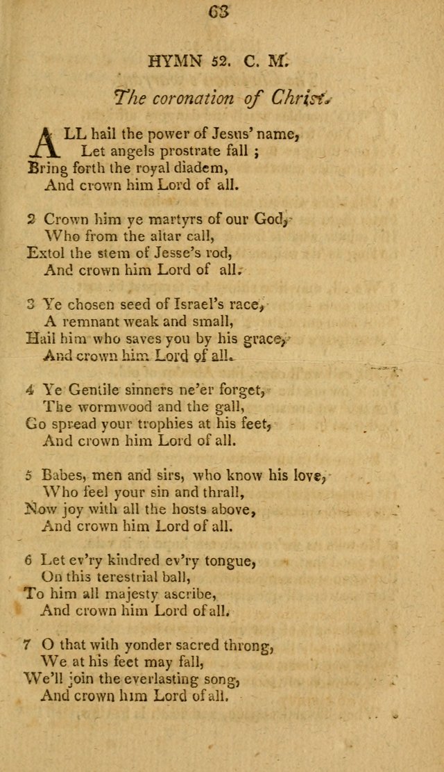 Divine Hymns, or Spiritual Songs: for the use of religious assemblies and private Christians: being formerly a collection (12th ed.) page 63