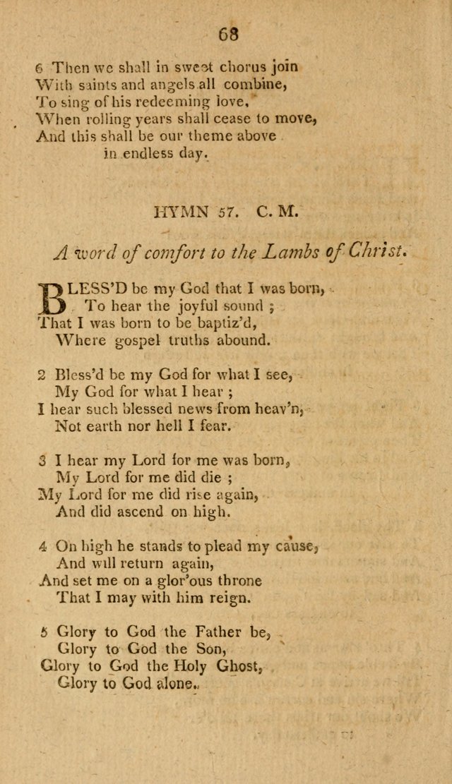 Divine Hymns, or Spiritual Songs: for the use of religious assemblies and private Christians: being formerly a collection (12th ed.) page 68