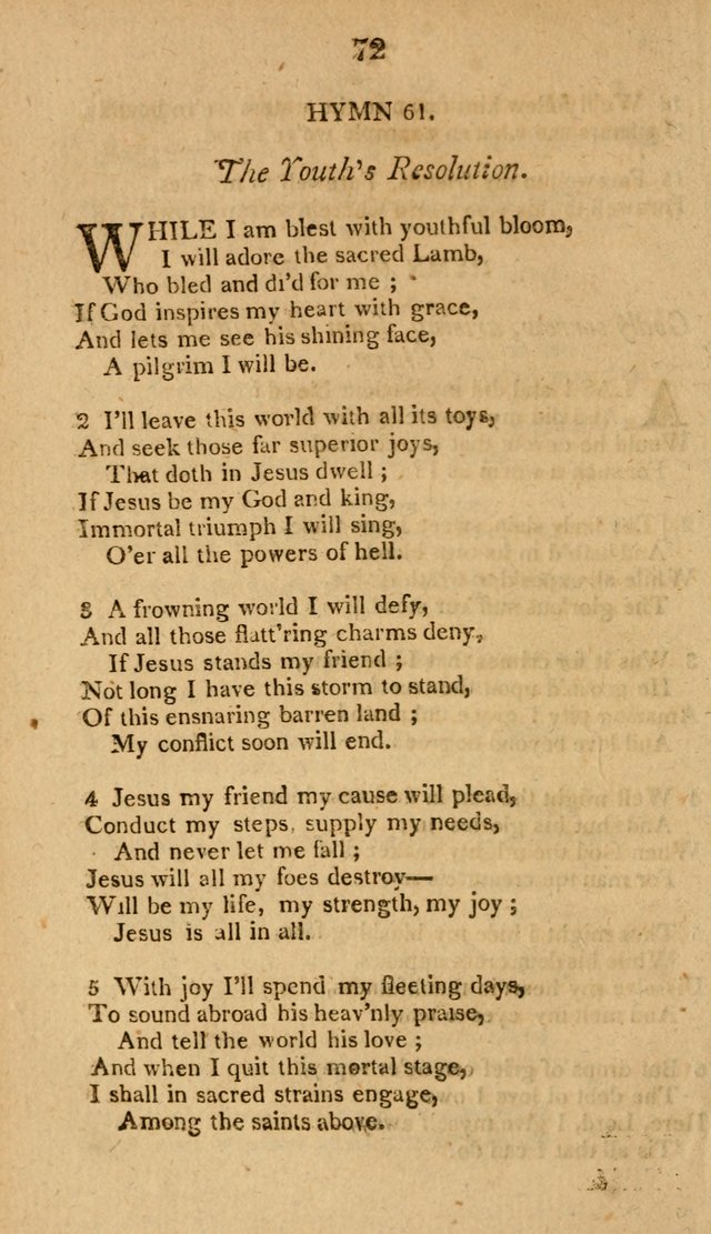 Divine Hymns, or Spiritual Songs: for the use of religious assemblies and private Christians: being formerly a collection (12th ed.) page 72