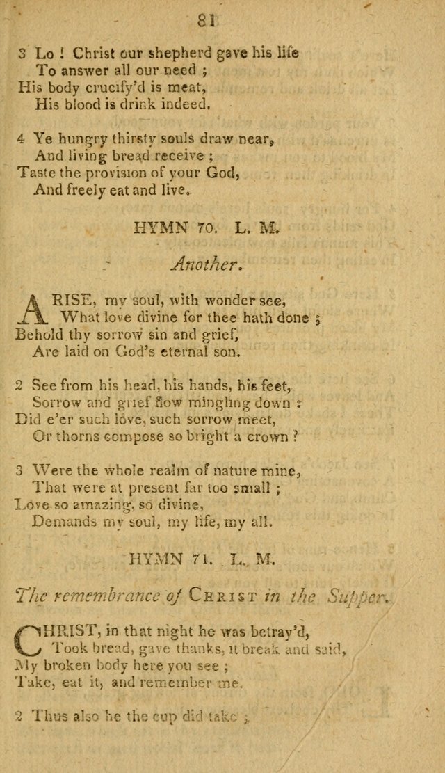 Divine Hymns, or Spiritual Songs: for the use of religious assemblies and private Christians: being formerly a collection (12th ed.) page 81