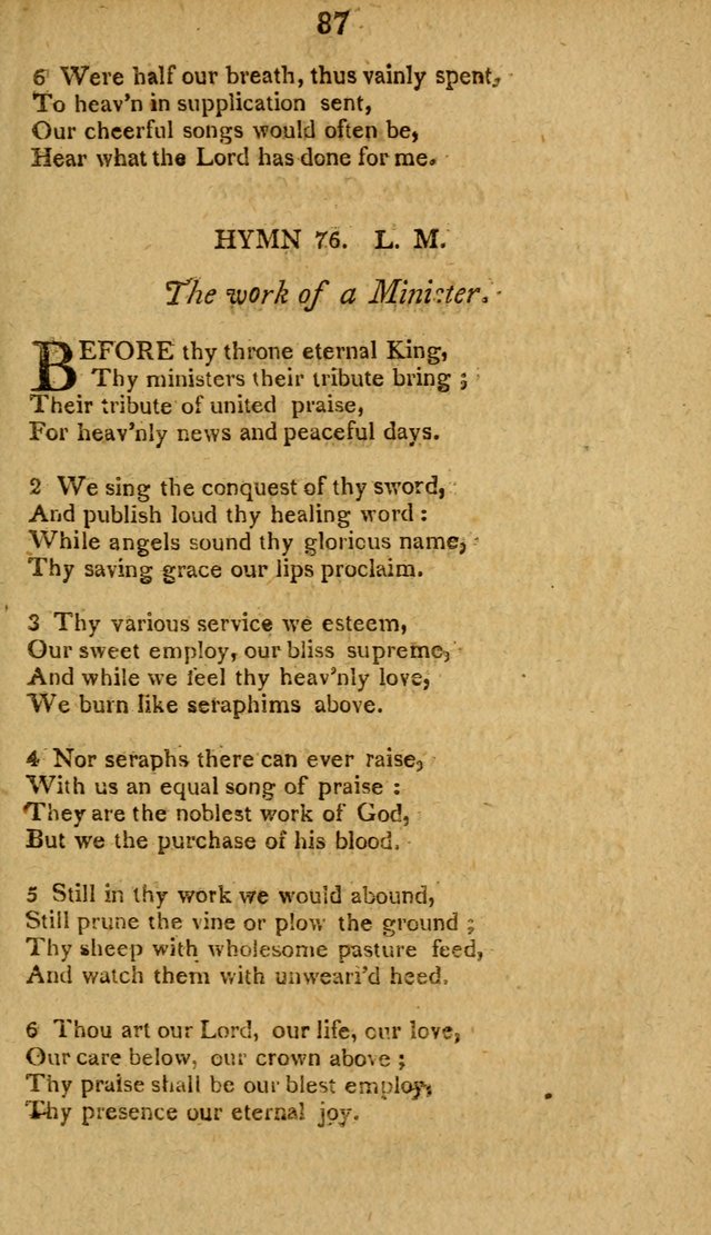 Divine Hymns, or Spiritual Songs: for the use of religious assemblies and private Christians: being formerly a collection (12th ed.) page 87