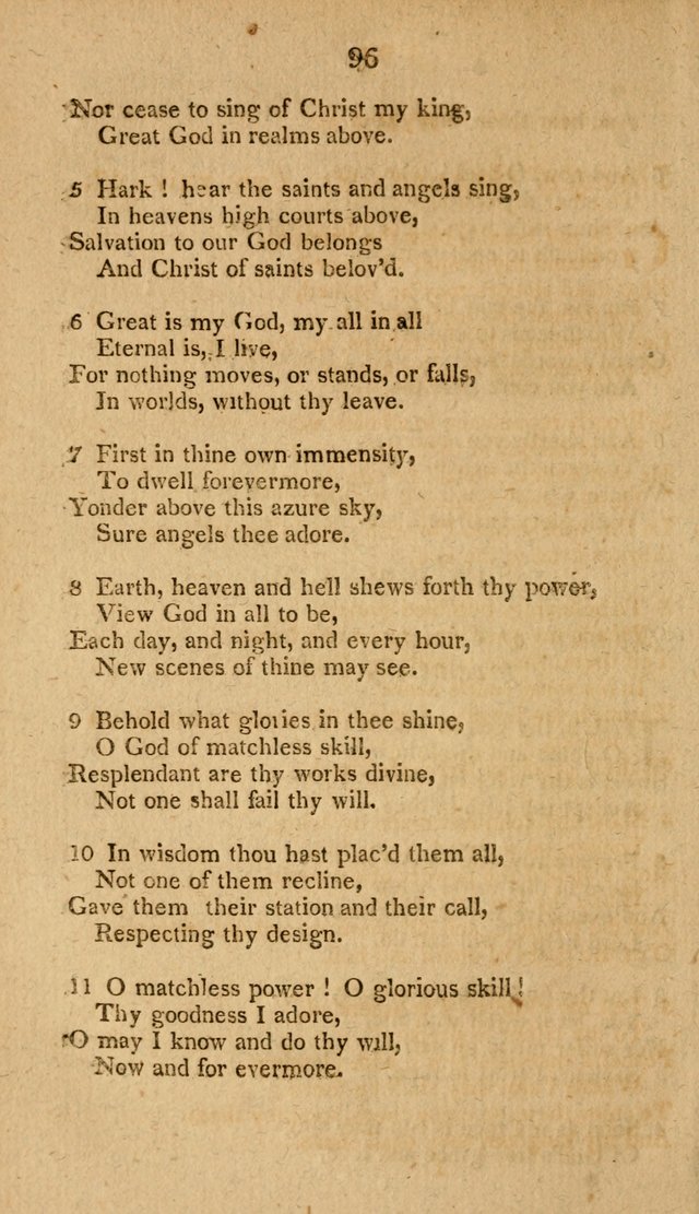 Divine Hymns, or Spiritual Songs: for the use of religious assemblies and private Christians: being formerly a collection (12th ed.) page 96