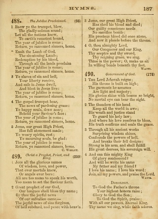 The Devotional Hymn and Tune Book: for social and public worship page 187