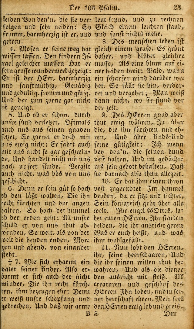 Die Kleine Geistliche Harfe der Kinder Zions: oder auserlesene Geistreiche Gesänge, allen wahren heilsbergierigen Säuglingen der Weisheit, insonderheit aber allen Christlichen Gemeinden des Herrn... page 25