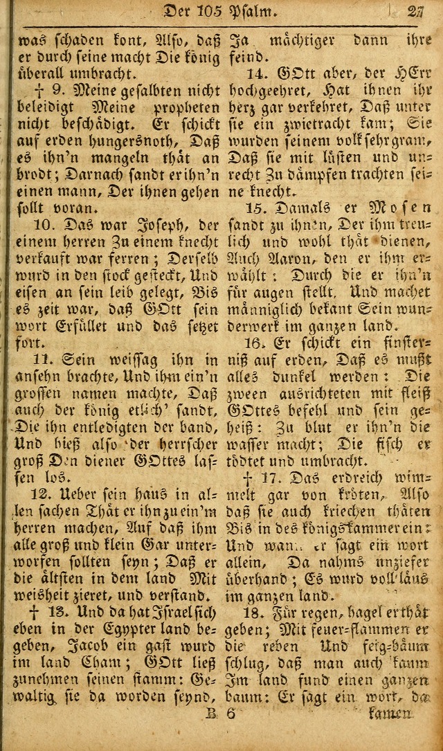 Die Kleine Geistliche Harfe der Kinder Zions: oder auserlesene Geistreiche Gesänge, allen wahren heilsbergierigen Säuglingen der Weisheit, insonderheit aber allen Christlichen Gemeinden des Herrn... page 27