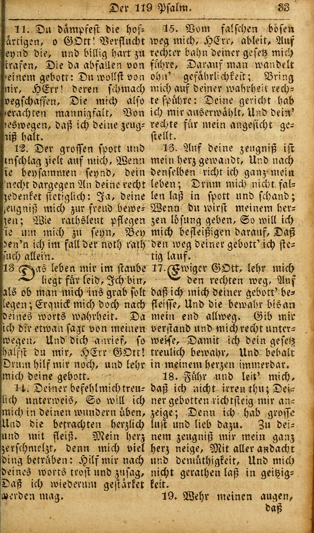 Die Kleine Geistliche Harfe der Kinder Zions: oder auserlesene Geistreiche Gesänge, allen wahren heilsbergierigen Säuglingen der Weisheit, insonderheit aber allen Christlichen Gemeinden des Herrn... page 33