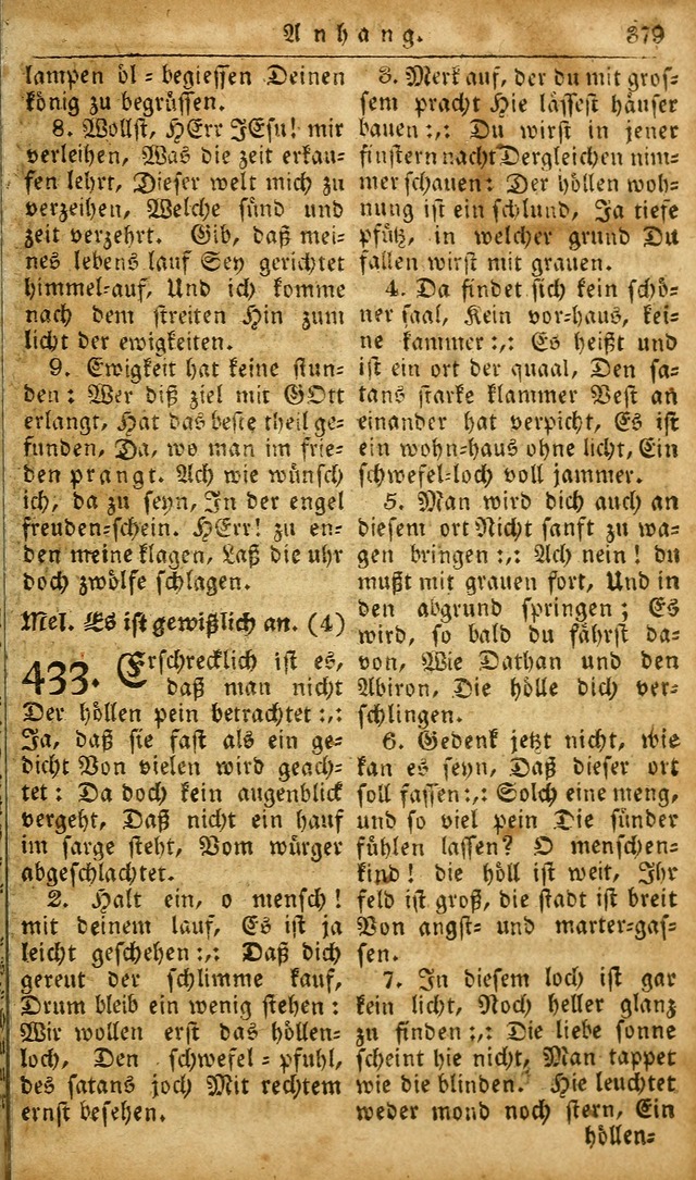 Die Kleine Geistliche Harfe der Kinder Zions: oder auserlesene Geistreiche Gesänge, allen wahren heilsbergierigen Säuglingen der Weisheit, insonderheit aber allen Christlichen Gemeinden des Herrn... page 419