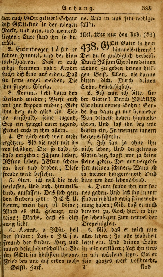 Die Kleine Geistliche Harfe der Kinder Zions: oder auserlesene Geistreiche Gesänge, allen wahren heilsbergierigen Säuglingen der Weisheit, insonderheit aber allen Christlichen Gemeinden des Herrn... page 425