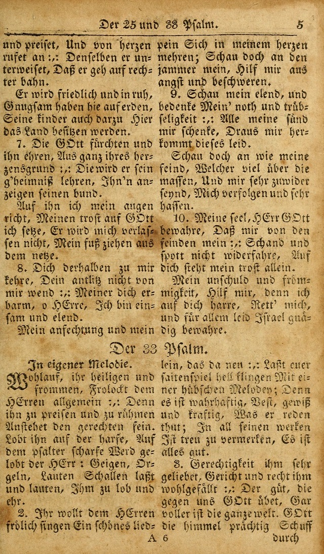 Die Kleine Geistliche Harfe der Kinder Zions: oder auserlesene Geistreiche Gesänge, allen wahren heilsbergierigen Säuglingen der Weisheit, insonderheit aber allen Christlichen Gemeinden des Herrn... page 5