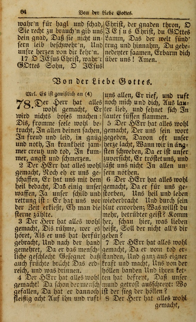 Die Kleine Geistliche Harfe der Kinder Zions: oder auserlesene Geistreiche Gesänge, allen wahren heilsbergierigen Säuglingen der Weisheit, insonderheit aber allen Christlichen Gemeinden (4. Aufl.) page 106