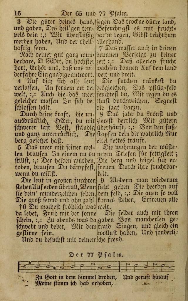 Die Kleine Geistliche Harfe der Kinder Zions: oder auserlesene Geistreiche Gesänge, allen wahren heilsbergierigen Säuglingen der Weisheit, insonderheit aber allen Christlichen Gemeinden (4. Aufl.) page 16