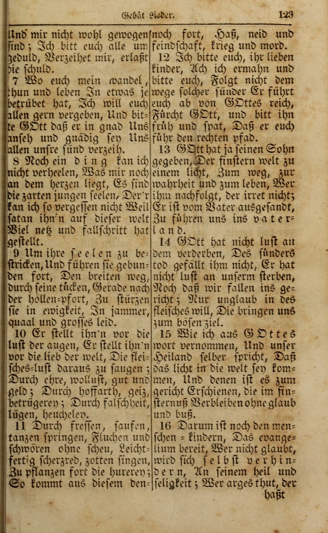 Die Kleine Geistliche Harfe der Kinder Zions: oder auserlesene Geistreiche Gesänge, allen wahren heilsbergierigen Säuglingen der Weisheit, insonderheit aber allen Christlichen Gemeinden (4. Aufl.) page 165