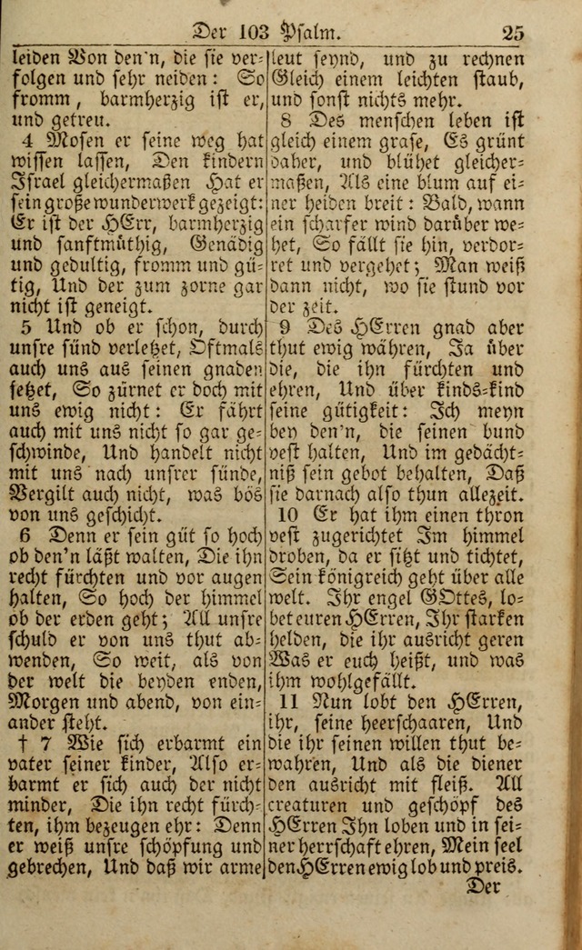 Die Kleine Geistliche Harfe der Kinder Zions: oder auserlesene Geistreiche Gesänge, allen wahren heilsbergierigen Säuglingen der Weisheit, insonderheit aber allen Christlichen Gemeinden (4. Aufl.) page 25