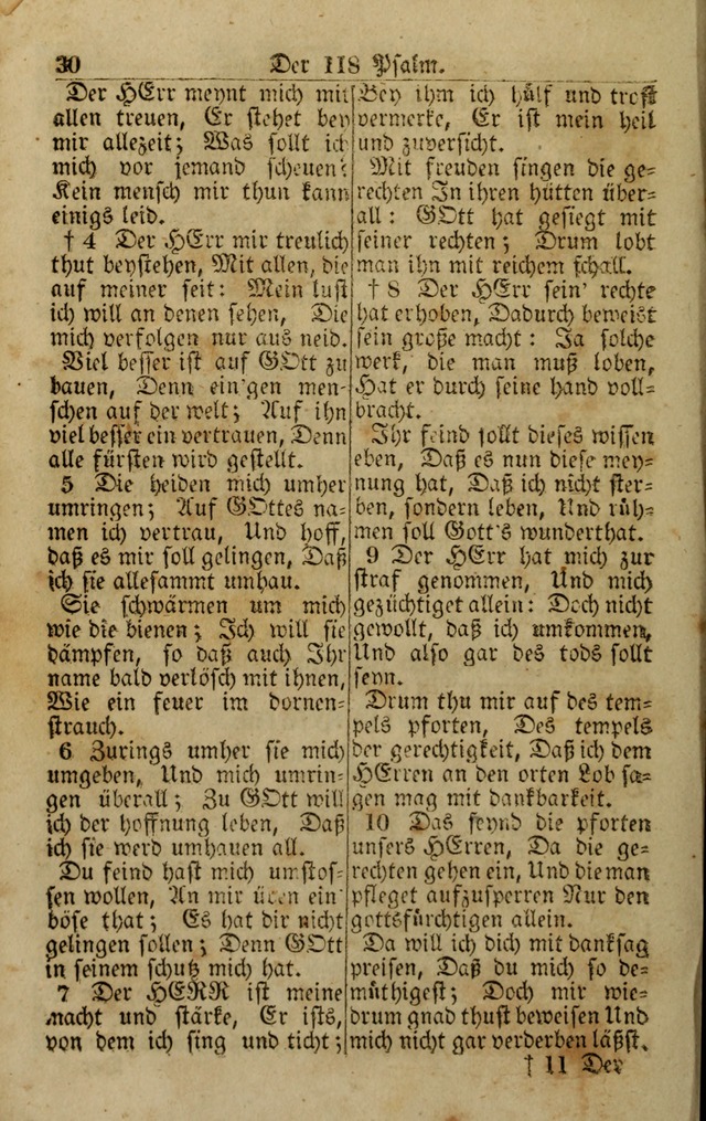 Die Kleine Geistliche Harfe der Kinder Zions: oder auserlesene Geistreiche Gesänge, allen wahren heilsbergierigen Säuglingen der Weisheit, insonderheit aber allen Christlichen Gemeinden (4. Aufl.) page 30