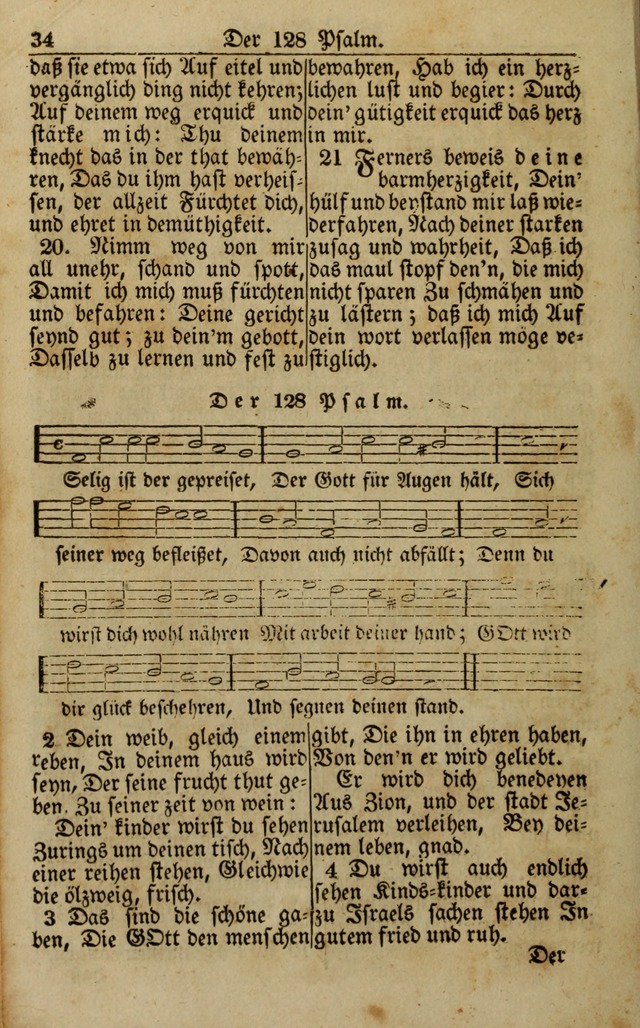 Die Kleine Geistliche Harfe der Kinder Zions: oder auserlesene Geistreiche Gesänge, allen wahren heilsbergierigen Säuglingen der Weisheit, insonderheit aber allen Christlichen Gemeinden (4. Aufl.) page 34