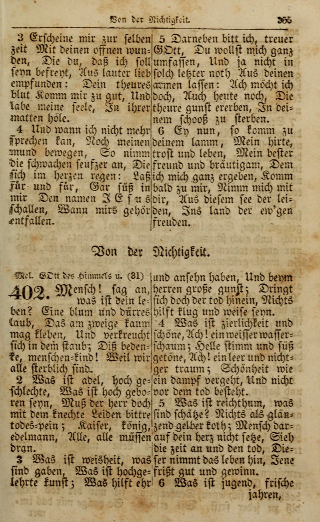 Die Kleine Geistliche Harfe der Kinder Zions: oder auserlesene Geistreiche Gesänge, allen wahren heilsbergierigen Säuglingen der Weisheit, insonderheit aber allen Christlichen Gemeinden (4. Aufl.) page 397