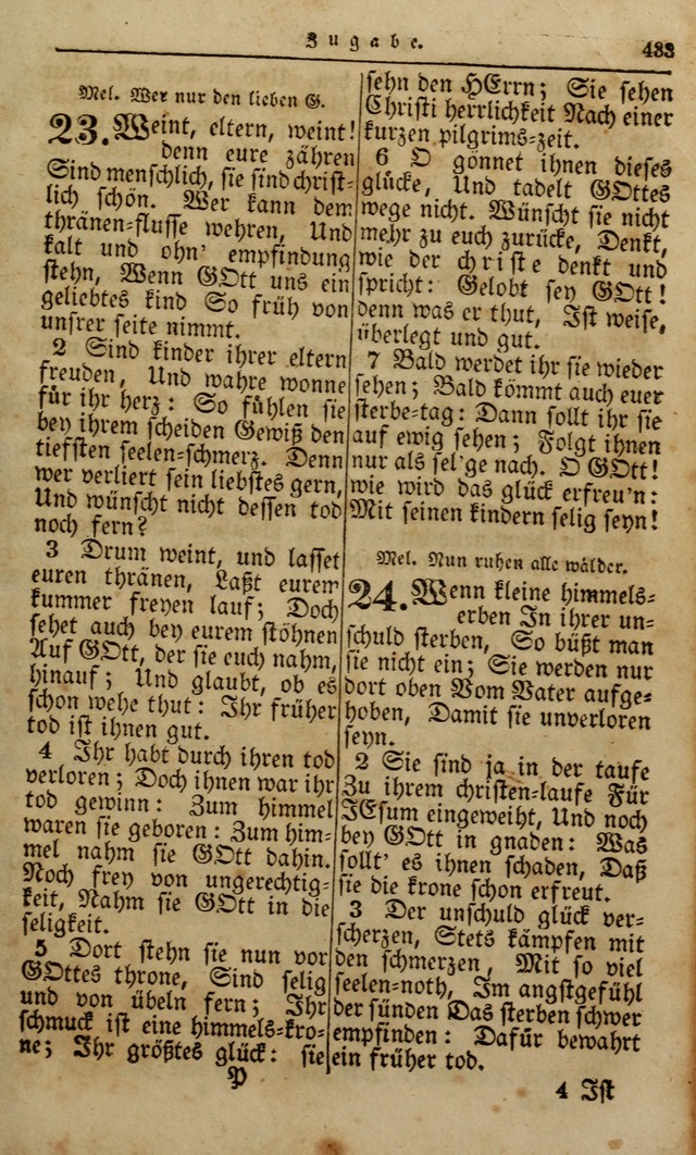 Die Kleine Geistliche Harfe der Kinder Zions: oder auserlesene Geistreiche Gesänge, allen wahren heilsbergierigen Säuglingen der Weisheit, insonderheit aber allen Christlichen Gemeinden (4. Aufl.) page 475