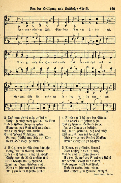 Deutsches Lieder- und Melodienbuch: mit einem Anhang englisher Lieder page 129