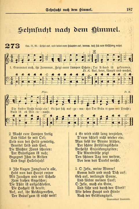 Deutsches Lieder- und Melodienbuch: mit einem Anhang englisher Lieder page 187