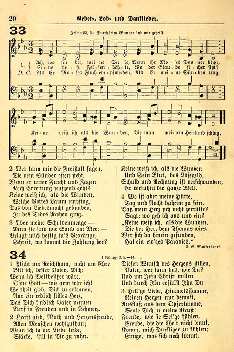 Deutsches Lieder- und Melodienbuch: mit einem Anhang englisher Lieder page 20