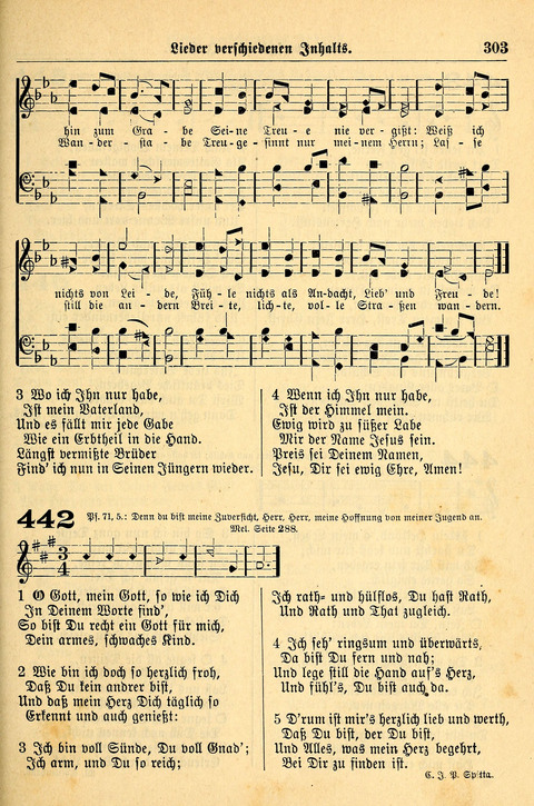 Deutsches Lieder- und Melodienbuch: mit einem Anhang englisher Lieder page 303