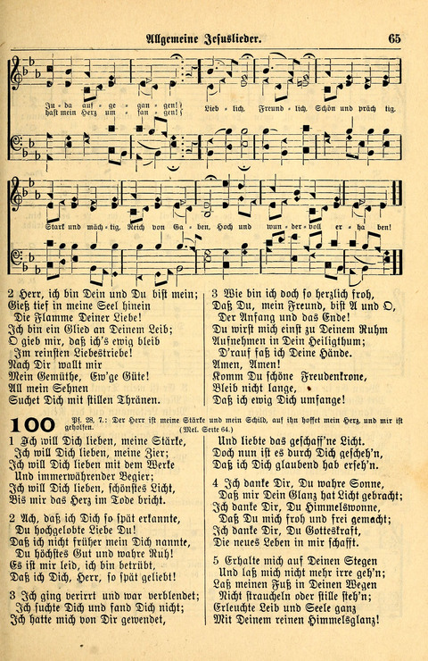 Deutsches Lieder- und Melodienbuch: mit einem Anhang englisher Lieder page 65