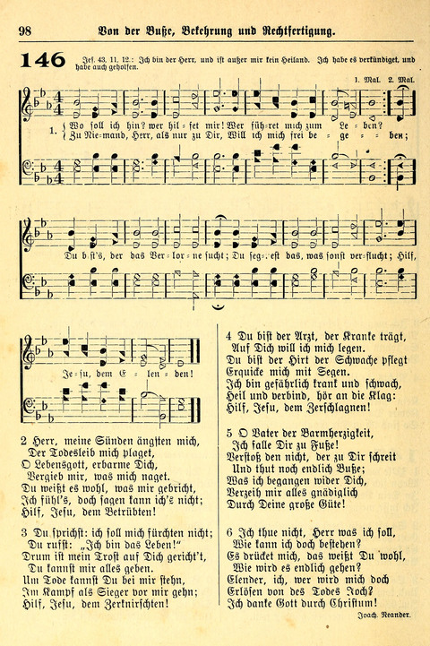 Deutsches Lieder- und Melodienbuch: mit einem Anhang englisher Lieder page 98