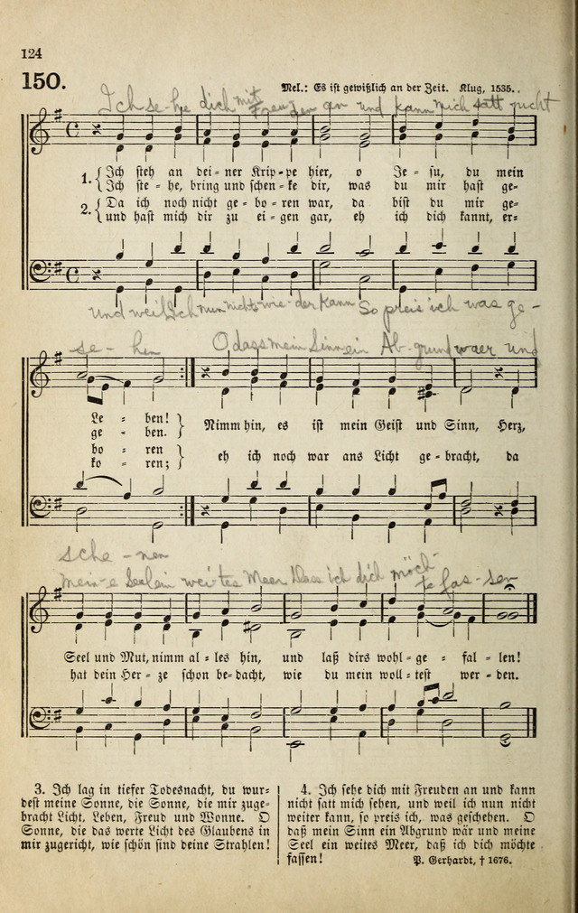 Deutsches Liederbuch: Sammlung von Chorälen und Liedern für Schule und Haus page 124