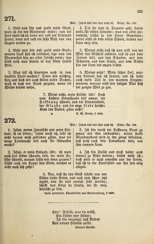 Deutsches Liederbuch: Sammlung von Chorälen und Liedern für Schule und Haus page 223