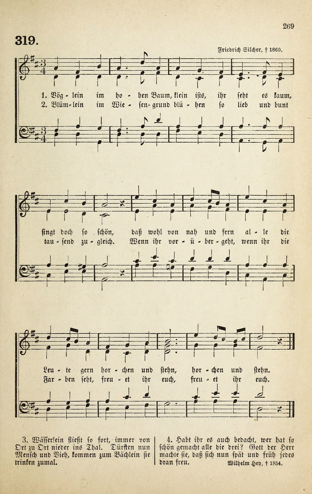 Deutsches Liederbuch: Sammlung von Chorälen und Liedern für Schule und Haus page 269