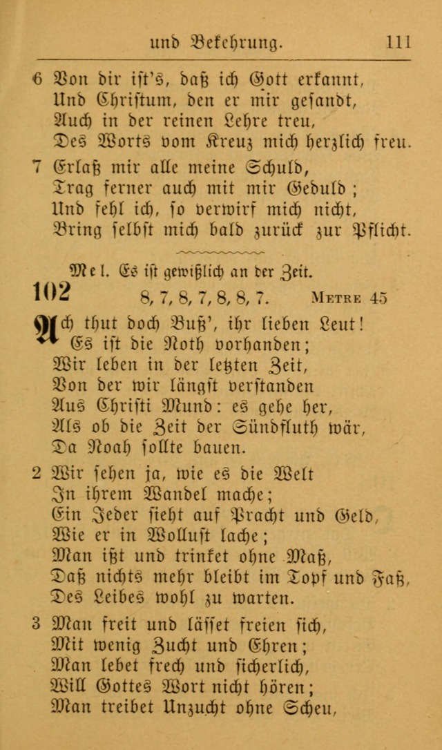 Die allgemeine Lieder-Sammlung zum privat und öffentlichen Gottes-Dienst: mit fleiß zusammengetragen (2nd Aufl.) page 111