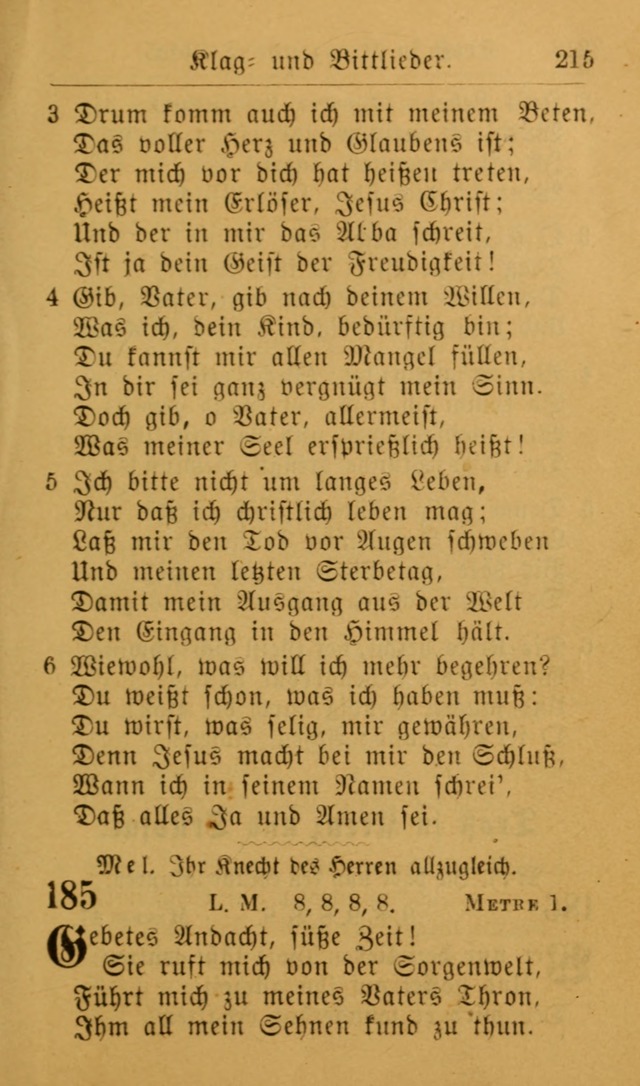 Die allgemeine Lieder-Sammlung zum privat und öffentlichen Gottes-Dienst: mit fleiß zusammengetragen (2nd Aufl.) page 215