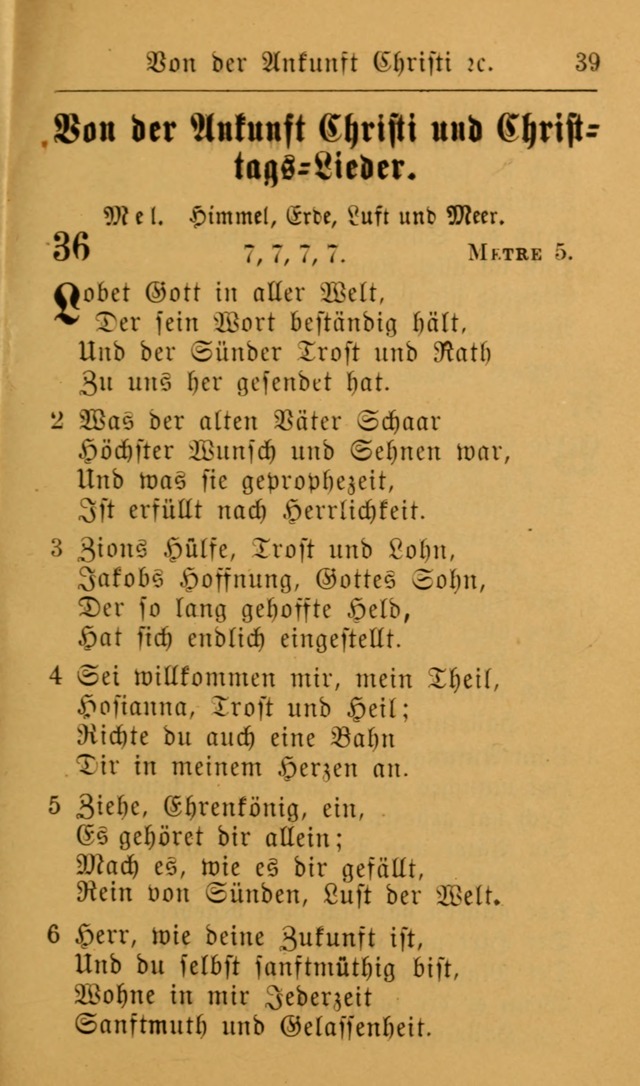 Die allgemeine Lieder-Sammlung zum privat und öffentlichen Gottes-Dienst: mit fleiß zusammengetragen (2nd Aufl.) page 39