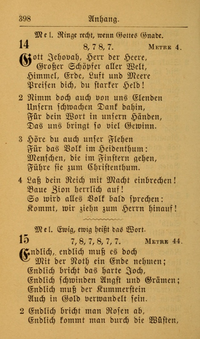 Die allgemeine Lieder-Sammlung zum privat und öffentlichen Gottes-Dienst: mit fleiß zusammengetragen (2nd Aufl.) page 398