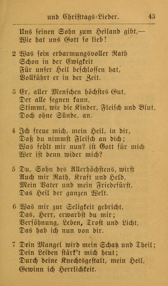 Die allgemeine Lieder-Sammlung zum privat und öffentlichen Gottes-Dienst: mit fleiß zusammengetragen (2nd Aufl.) page 43