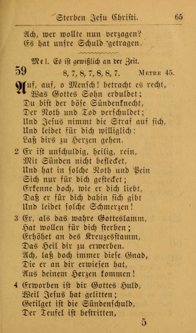 Die allgemeine Lieder-Sammlung zum privat und öffentlichen Gottes-Dienst: mit fleiß zusammengetragen (2nd Aufl.) page 65