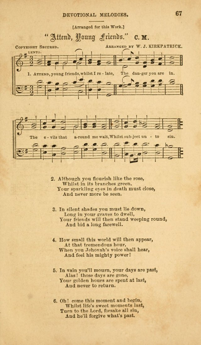 Devotional Melodies: or, a collection of original and selected tunes and hymns, designed for congregational and social worship. (2nd ed.) page 74