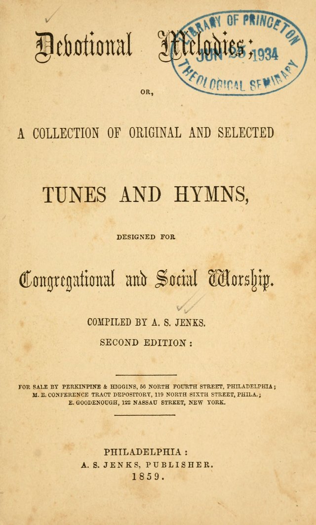 Devotional Melodies: or, a collection of original and selected tunes and hymns, designed for congregational and social worship. (2nd ed.) page 8