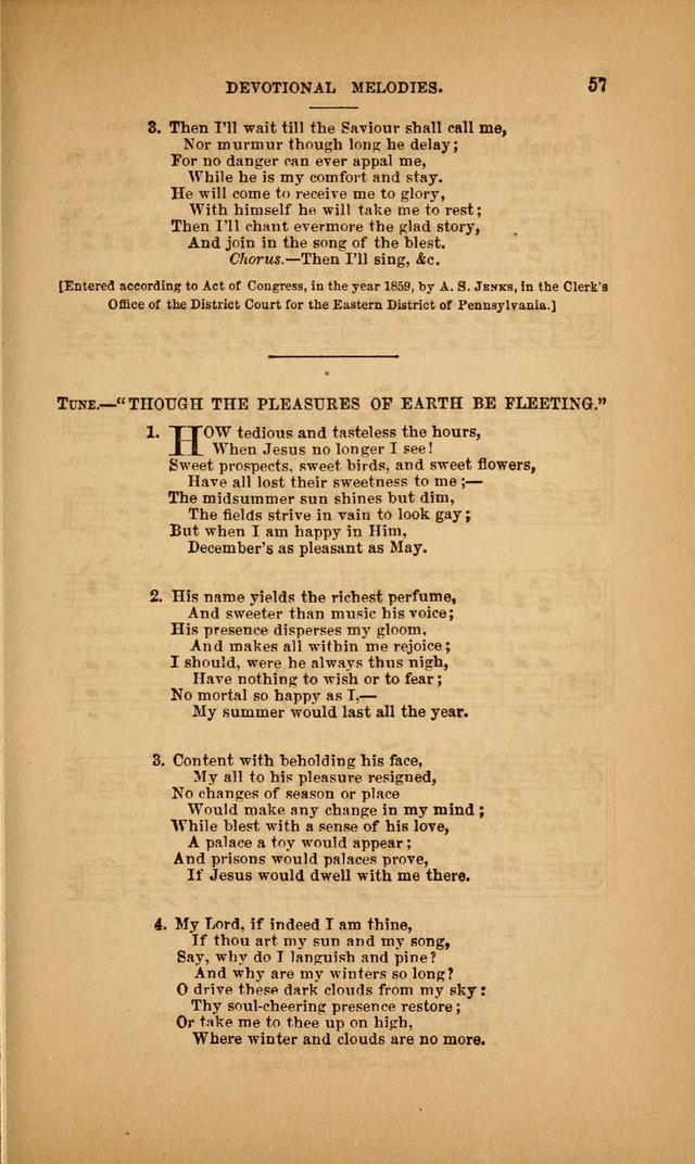 Devotional Melodies; or, a collection of original and selected tunes and hymns, designed for congregational and social worship. (3rd ed.) page 58