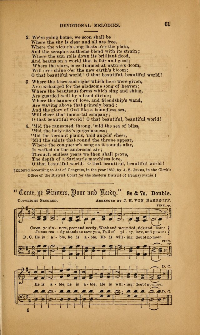 Devotional Melodies; or, a collection of original and selected tunes and hymns, designed for congregational and social worship. (3rd ed.) page 62