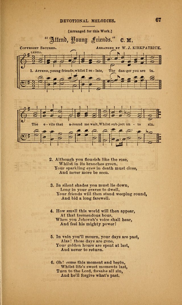 Devotional Melodies; or, a collection of original and selected tunes and hymns, designed for congregational and social worship. (3rd ed.) page 68