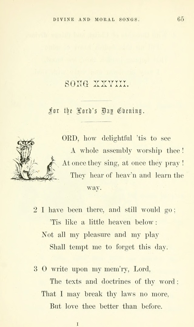 Divine and Moral Songs: attempted in easy language for the use of children with some additional composures page 69