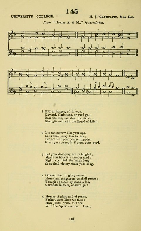 The Durham Mission Tune Book: with supplement, containting one hundred and fifty-nine hymn tunes, chants and litanies for the durham mission hymn-book (2nd ed.) page 128