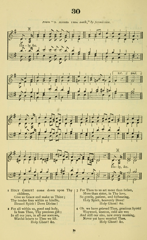 The Durham Mission Tune Book: with supplement, containting one hundred and fifty-nine hymn tunes, chants and litanies for the durham mission hymn-book (2nd ed.) page 24