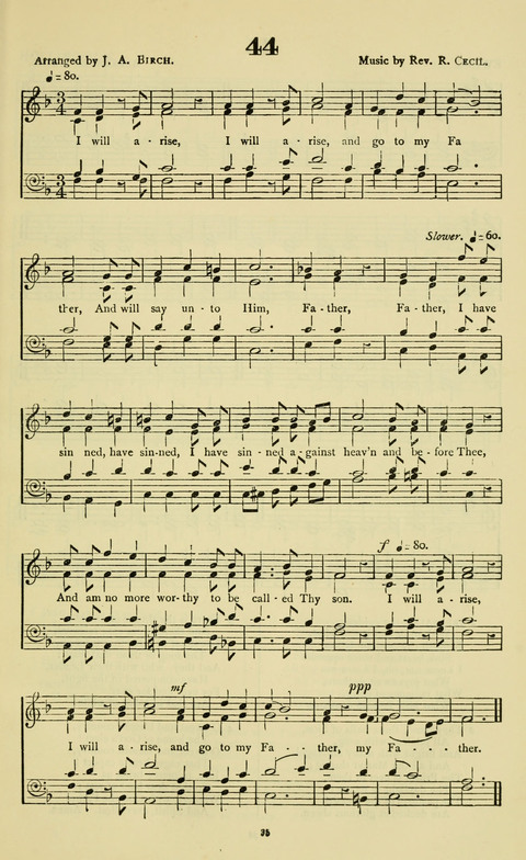 The Durham Mission Tune Book: with supplement, containting one hundred and fifty-nine hymn tunes, chants and litanies for the durham mission hymn-book (2nd ed.) page 35