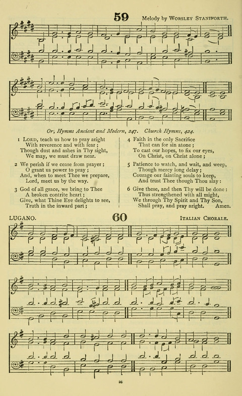 The Durham Mission Tune Book: with supplement, containting one hundred and fifty-nine hymn tunes, chants and litanies for the durham mission hymn-book (2nd ed.) page 46