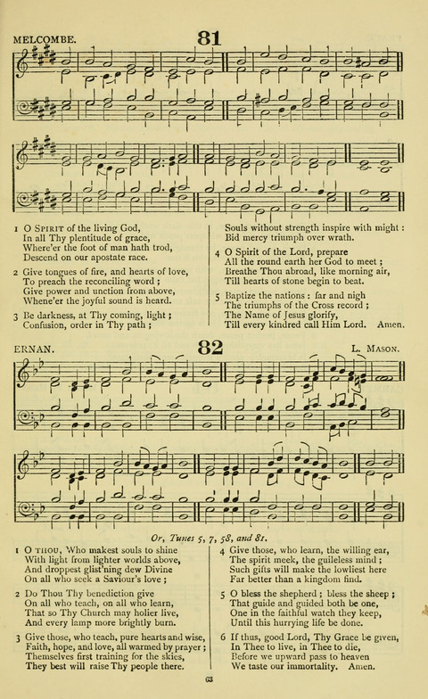 The Durham Mission Tune Book: with supplement, containting one hundred and fifty-nine hymn tunes, chants and litanies for the durham mission hymn-book (2nd ed.) page 63