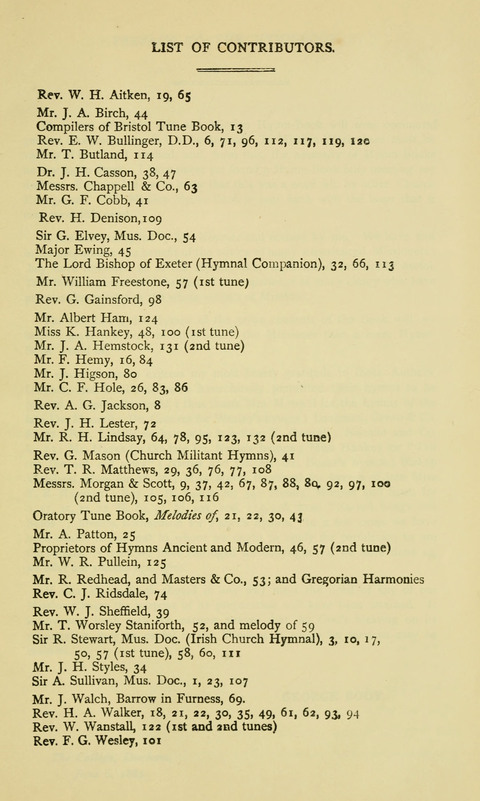 The Durham Mission Tune Book: with supplement, containting one hundred and fifty-nine hymn tunes, chants and litanies for the durham mission hymn-book (2nd ed.) page xii