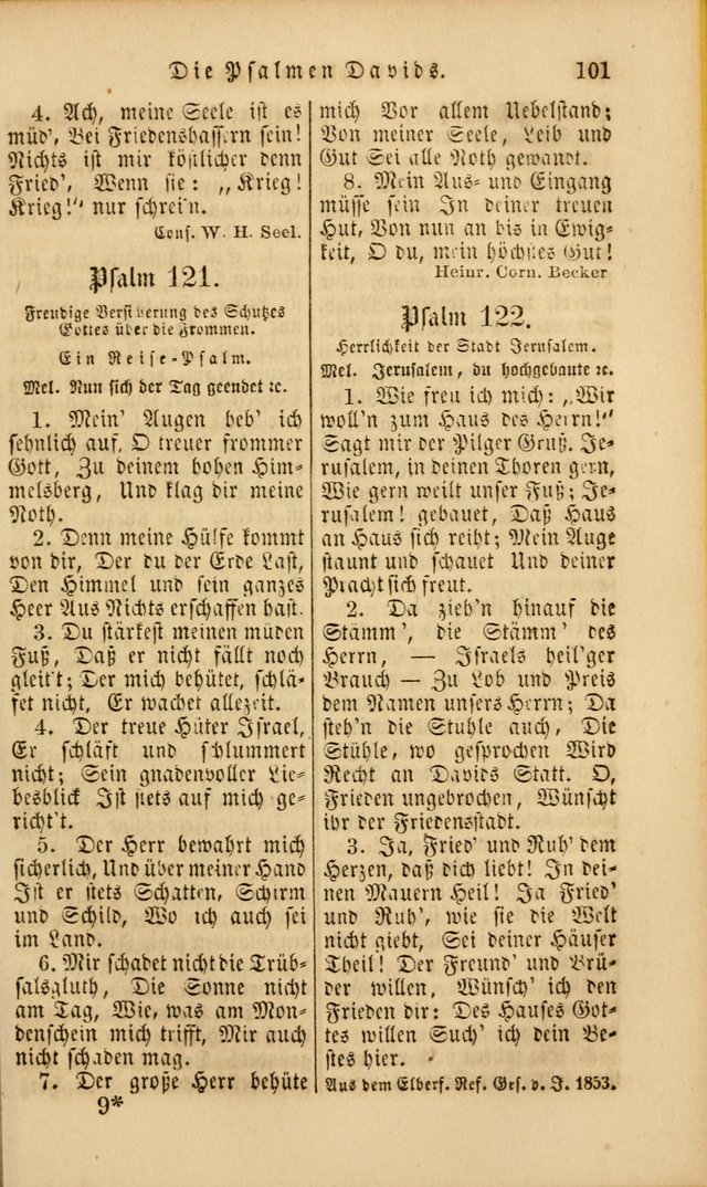 Die Psalmen Davids: nebst einer Sammlung Geistlicher lieder für Oeffentlichen und Privat-Gottesdienst page 101