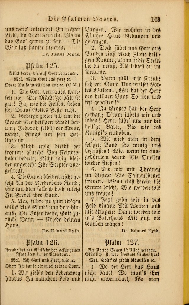 Die Psalmen Davids: nebst einer Sammlung Geistlicher lieder für Oeffentlichen und Privat-Gottesdienst page 103